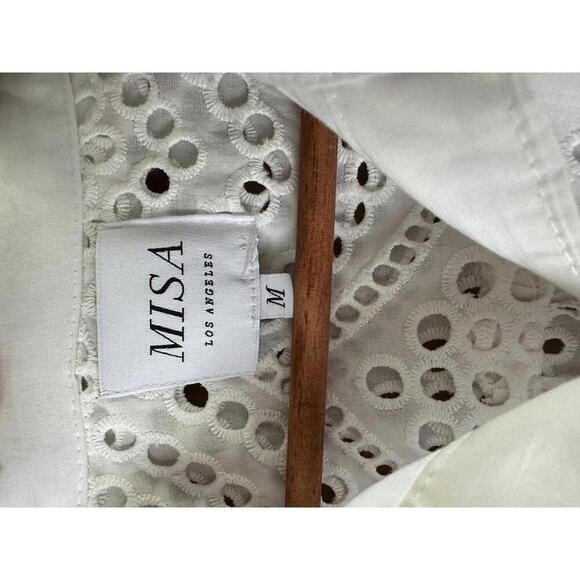 Misa Los Angeles The Joanna Cotton Eyelet Romper in White Women’s size Medium - Picture 7 of 15
